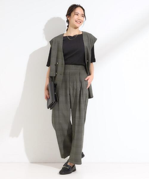 DRESKIP（ドレスキップ）の「【S-LL/セットアップ可/洗濯後しわになりにくい】ダブルベスト（ベスト・レディース・ダークブラウン/グレー系1/グレー・01/02/03/04）」の15枚目の写真