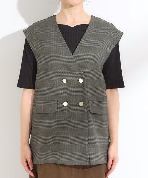 DRESKIP（ドレスキップ）の「【S-LL/セットアップ可/洗濯後しわになりにくい】ダブルベスト（ベスト・レディース・ダークブラウン/グレー系1/グレー・01/02/03/04）」の17枚目の写真