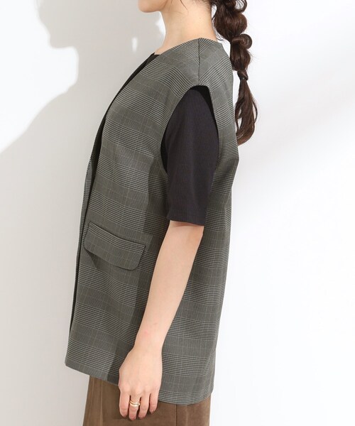 DRESKIP（ドレスキップ）の「【S-LL/セットアップ可/洗濯後しわになりにくい】ダブルベスト（ベスト・レディース・ダークブラウン/グレー系1/グレー・01/02/03/04）」の18枚目の写真