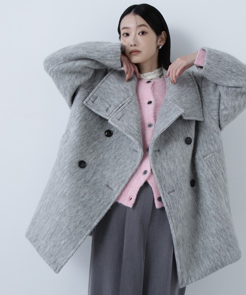 セール】◇【Oggi掲載】スタンドネックシャギーミディコート（その他