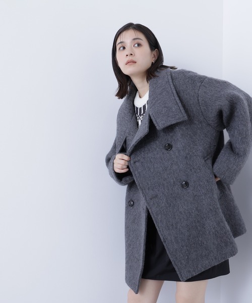 セール】◇【Oggi掲載】スタンドネックシャギーミディコート（その他