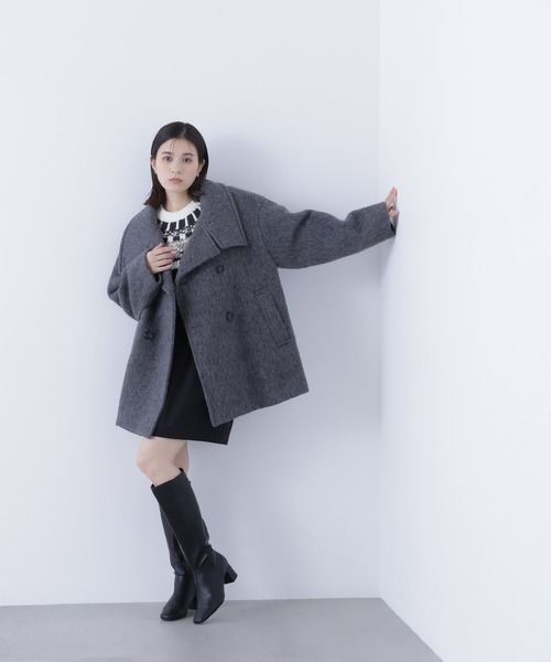 セール】◇【Oggi掲載】スタンドネックシャギーミディコート（その他