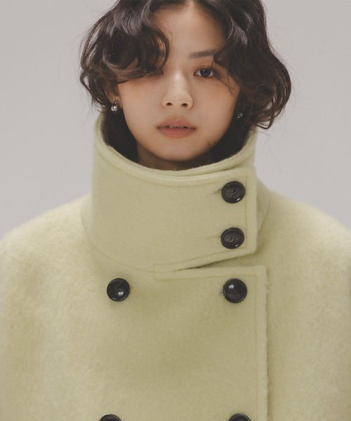 セール】◇【Oggi掲載】スタンドネックシャギーミディコート（その他