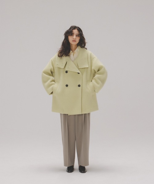 今期最新作☆受注会No.1シャギースタンドネックコート新品 She's Closet ステンカラーコート コート スタンドネックミドル丈