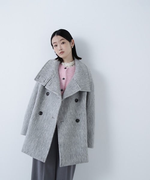 NATURAL BEAUTY BASIC（ナチュラルビューティーベーシック）の「◇【Oggi掲載】スタンドネックシャギーミディコート（その他アウター・レディース・チャコールグレー/グレー/ライトグリーン・SMALL/MEDIUM）」の11枚目の写真