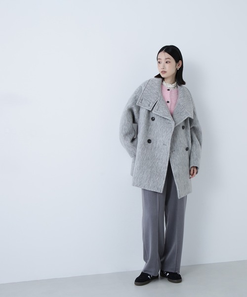 NATURAL BEAUTY BASIC（ナチュラルビューティーベーシック）の「◇【Oggi掲載】スタンドネックシャギーミディコート（その他アウター・レディース・チャコールグレー/グレー/ライトグリーン・SMALL/MEDIUM）」の12枚目の写真