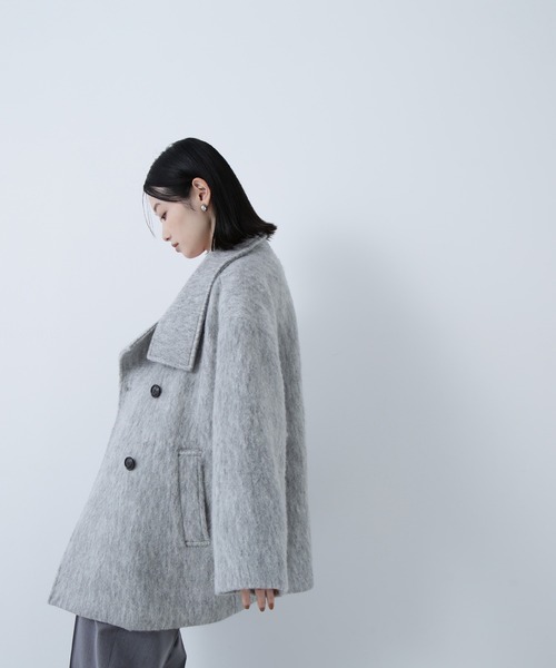 NATURAL BEAUTY BASIC（ナチュラルビューティーベーシック）の「◇【Oggi掲載】スタンドネックシャギーミディコート（その他アウター・レディース・チャコールグレー/グレー/ライトグリーン・SMALL/MEDIUM）」の13枚目の写真