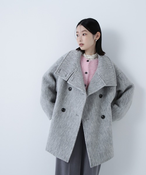 NATURAL BEAUTY BASIC（ナチュラルビューティーベーシック）の「◇【Oggi掲載】スタンドネックシャギーミディコート（その他アウター・レディース・チャコールグレー/グレー/ライトグリーン・SMALL/MEDIUM）」の16枚目の写真