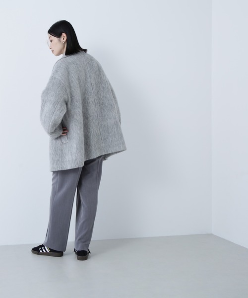 NATURAL BEAUTY BASIC（ナチュラルビューティーベーシック）の「◇【Oggi掲載】スタンドネックシャギーミディコート（その他アウター・レディース・チャコールグレー/グレー/ライトグリーン・SMALL/MEDIUM）」の17枚目の写真