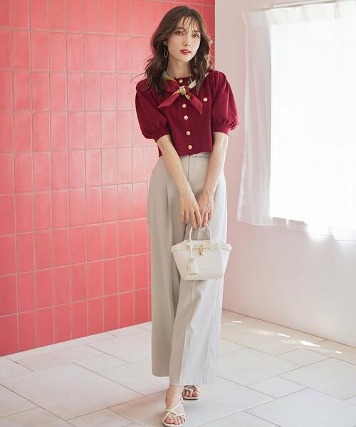 SWINGLE（スウィングル）の「ベルテッドワイドパンツ（その他パンツ・レディース・ライトグレー/ブラック/ダークブルー・SMALL/MEDIUM）」の4枚目の写真