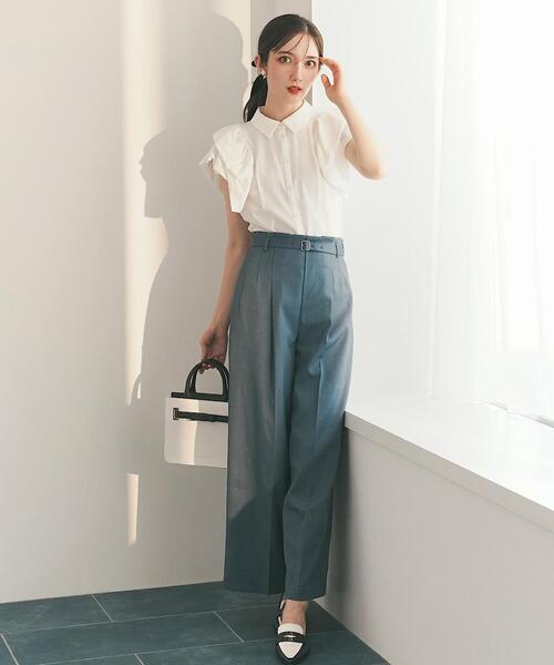 SWINGLE（スウィングル）の「ベルテッドワイドパンツ（その他パンツ・レディース・ライトグレー/ブラック/ダークブルー・SMALL/MEDIUM）」の15枚目の写真