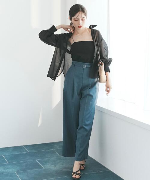 SWINGLE（スウィングル）の「ベルテッドワイドパンツ（その他パンツ・レディース・ライトグレー/ブラック/ダークブルー・SMALL/MEDIUM）」の17枚目の写真