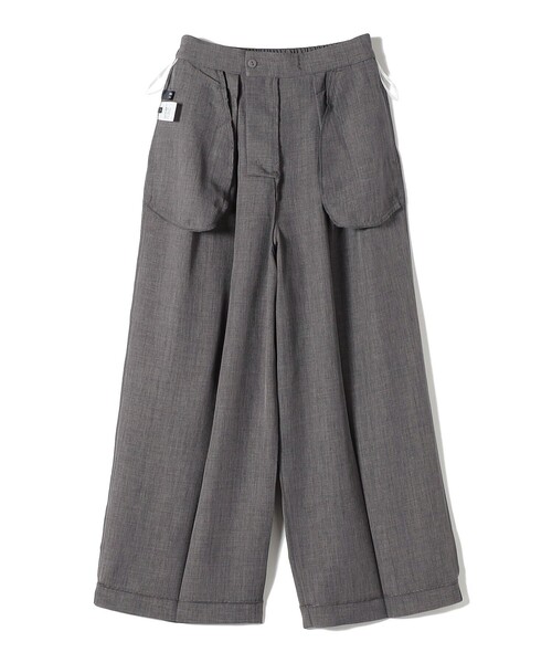 SHIPS Colors（シップス カラーズ）の「SHIPS Colors:〈洗濯機可能〉ウーステッドライク ワイド パンツ(セットアップ対応可能)（その他パンツ・レディース・ベージュ/グレー・SMALL/MEDIUM）」の15枚目の写真