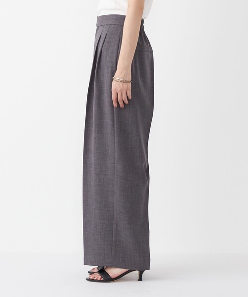 SHIPS Colors（シップス カラーズ）の「SHIPS Colors:〈洗濯機可能〉ウーステッドライク ワイド パンツ(セットアップ対応可能)（その他パンツ・レディース・ベージュ/グレー・SMALL/MEDIUM）」の3枚目の写真