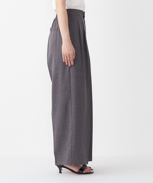 SHIPS Colors（シップス カラーズ）の「SHIPS Colors:〈洗濯機可能〉ウーステッドライク ワイド パンツ(セットアップ対応可能)（その他パンツ・レディース・ベージュ/グレー・SMALL/MEDIUM）」の5枚目の写真