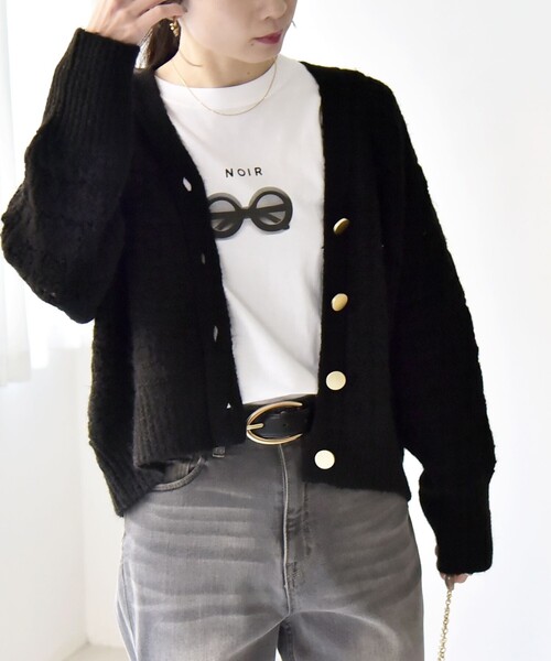 透け感のある黒カーディガン 透け感のある黒カーディガン LEE7月号］私の「透ける黒」はシアー