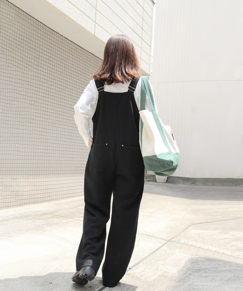 Brown&Street(ブラウンアンドストリート)の「ジャガードフラワーオーバーオール(サロペット/オーバーオール・レディース・ブラック/ネイビー・FREE)」の20枚目の写真