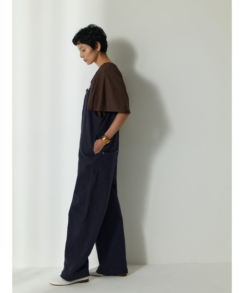 Brown&Street(ブラウンアンドストリート)の「ジャガードフラワーオーバーオール(サロペット/オーバーオール・レディース・ブラック/ネイビー・FREE)」の9枚目の写真
