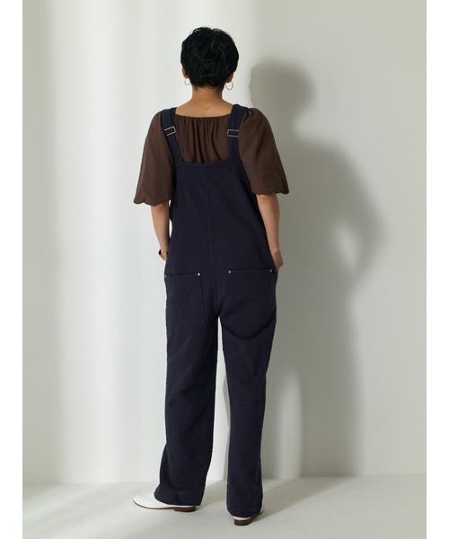 Brown&Street(ブラウンアンドストリート)の「ジャガードフラワーオーバーオール(サロペット/オーバーオール・レディース・ブラック/ネイビー・FREE)」の10枚目の写真