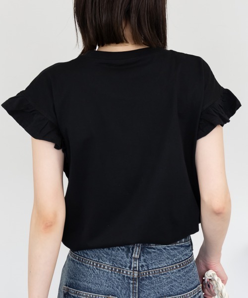 aity(アイティ)の「フレンチスリーブTシャツ 袖フレア カットソー きれいめ 大きいサイズ 夏服(Tシャツ/カットソー・レディース・ブラック/グレイッシュベージュ/オフホワイト/チャコール/ミント・LL~3L/4L~5L/M~L)」の16枚目の写真