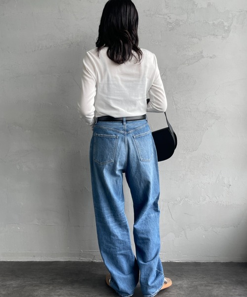 HANES（ヘインズ）の「【WEB限定】[HANES/ヘインズ] COMFORT WARM クルーネックロングスリーブTシャツ（Tシャツ/カットソー・レディース・ホワイト/ブラック・F）」の7枚目の写真