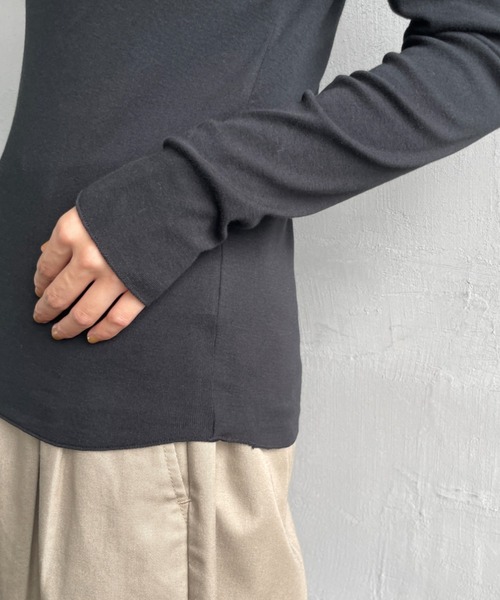 HANES（ヘインズ）の「【WEB限定】[HANES/ヘインズ] COMFORT WARM クルーネックロングスリーブTシャツ（Tシャツ/カットソー・レディース・ホワイト/ブラック・F）」の21枚目の写真