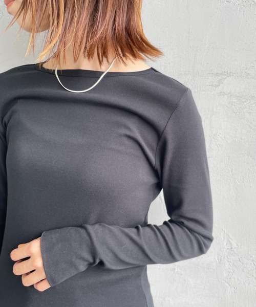 HANES（ヘインズ）の「【WEB限定】[HANES/ヘインズ] COMFORT WARM クルーネックロングスリーブTシャツ（Tシャツ/カットソー・レディース・ホワイト/ブラック・F）」の20枚目の写真