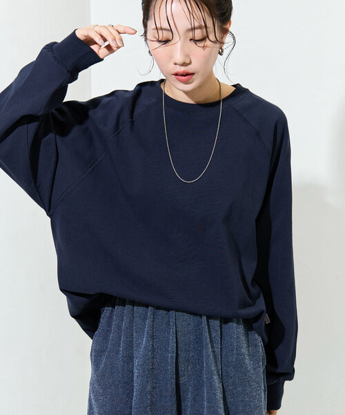 FREAK'S STORE(フリークスストア)の「限定展開 USA コットン ラグラン ロングスリーブ Tシャツ(Tシャツ/カットソー・レディース・ネイビー/ナチュラル/その他9/ブラック/ワインレッド/ブラウン/その他13/ブルー/オリーブ/ピンク・フリ-)」の1枚目の写真