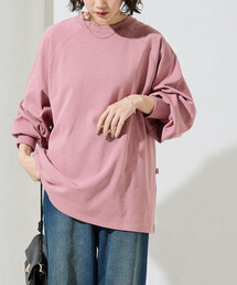 レディースのTシャツ/カットソー（ピンク/桃色系・長袖）ファッション