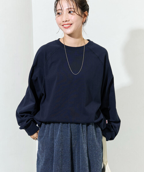 FREAK'S STORE(フリークスストア)の「限定展開 USA コットン ラグラン ロングスリーブ Tシャツ(Tシャツ/カットソー・レディース・ネイビー/ナチュラル/その他9/ブラック/ワインレッド/ブラウン/その他13/ブルー/オリーブ/ピンク・フリ-)」の13枚目の写真