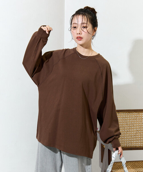 FREAK'S STORE(フリークスストア)の「限定展開 USA コットン ラグラン ロングスリーブ Tシャツ(Tシャツ/カットソー・レディース・ネイビー/ナチュラル/その他9/ブラック/ワインレッド/ブラウン/その他13/ブルー/オリーブ/ピンク・フリ-)」の19枚目の写真