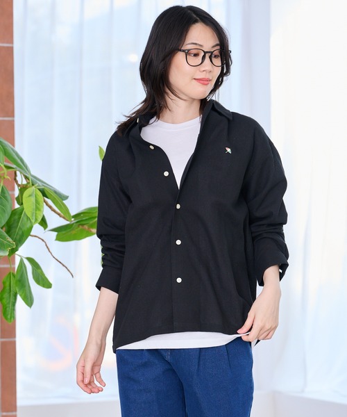 Arnold Palmer（アーノルドパーマー）の「シェア パナマ 長袖シャツ + 半袖Tシャツ セット（アンサンブル・レディース・ブラック/ブルー/アイボリー・XS/LL/L/M/S）」の12枚目の写真