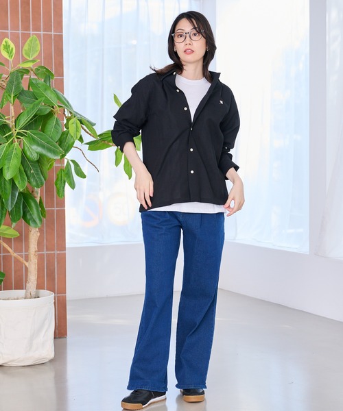 Arnold Palmer（アーノルドパーマー）の「シェア パナマ 長袖シャツ + 半袖Tシャツ セット（アンサンブル・レディース・ブラック/ブルー/アイボリー・XS/LL/L/M/S）」の13枚目の写真