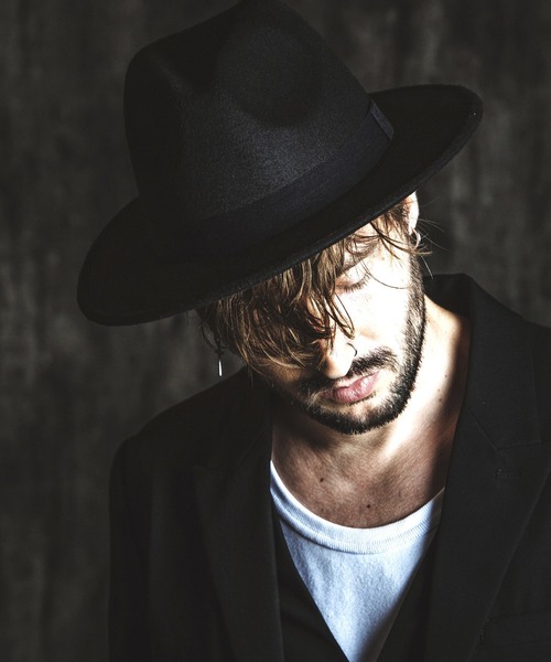 NO ID.（ノーアイディ）の「【NO ID.】Fedora Hat / フェドラ ハット（ハット・メンズ・ブラック/キャメル・ONE SIZE）」の2枚目の写真