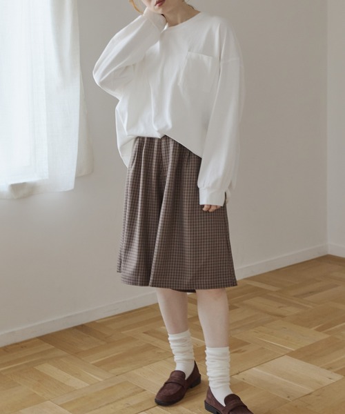 Crisp（クリスプ）の「チェックマニッシュハーフパンツ（その他パンツ・レディース・ブラック/ブラウン・FREE）」の19枚目の写真