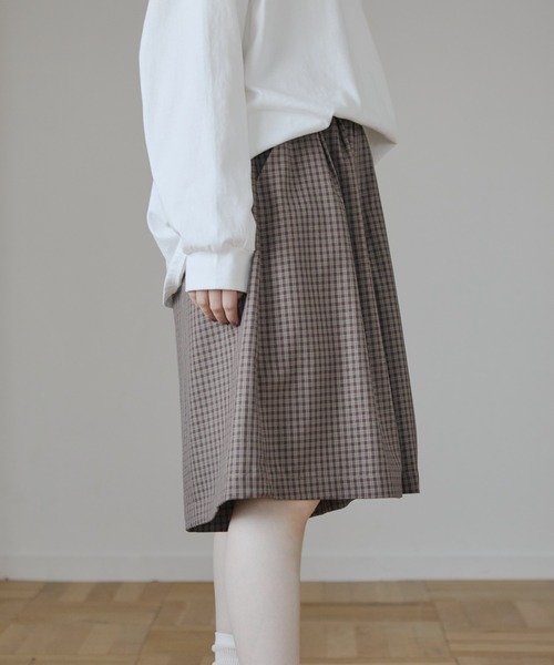 Crisp（クリスプ）の「チェックマニッシュハーフパンツ（その他パンツ・レディース・ブラック/ブラウン・FREE）」の3枚目の写真