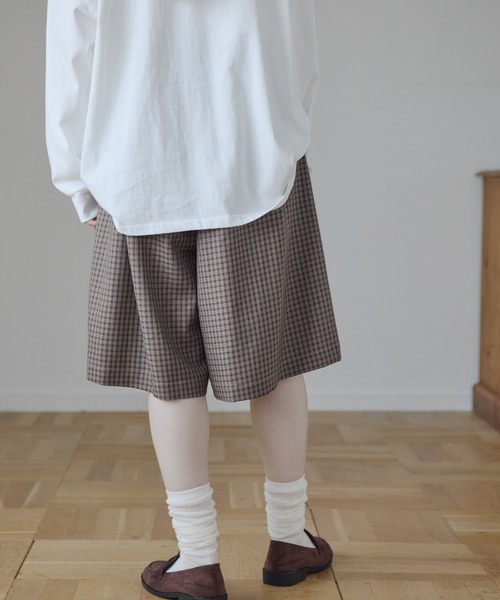 Crisp（クリスプ）の「チェックマニッシュハーフパンツ（その他パンツ・レディース・ブラック/ブラウン・FREE）」の4枚目の写真