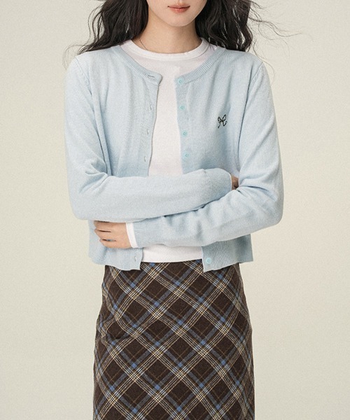 Miniministore(ミニミニストア)の「ワンポイントカーディガン リボン刺しゅう(カーディガン/ボレロ・レディース・グレー/ブラック/ライトブルー/レッド・FREE)」の19枚目の写真