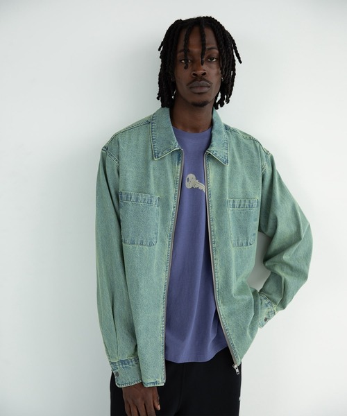 thisisneverthat（ディスイズネバーザット）の「Washed Denim Zip Shirt（シャツ/ブラウス・メンズ・ブラック/ブルー系その他/ブルー系その他2・L/M/S/XL）」の12枚目の写真