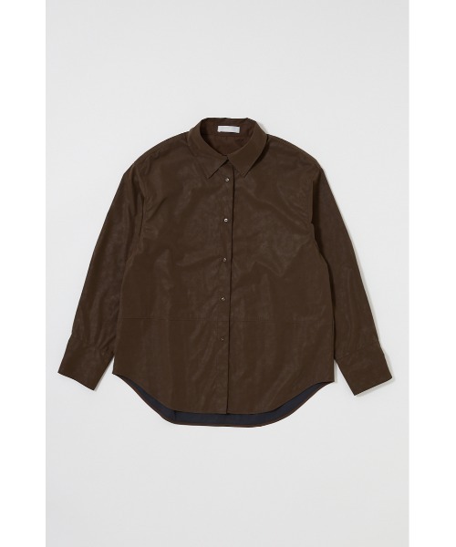 MOUSSY(マウジー)の「F/LEATHER シャツ(シャツ/ブラウス・レディース・ブラウン/ライトベージュ・FREE)」の1枚目の写真
