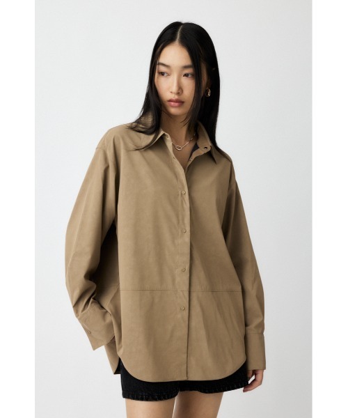 MOUSSY(マウジー)の「F/LEATHER シャツ(シャツ/ブラウス・レディース・ブラウン/ライトベージュ・FREE)」の6枚目の写真