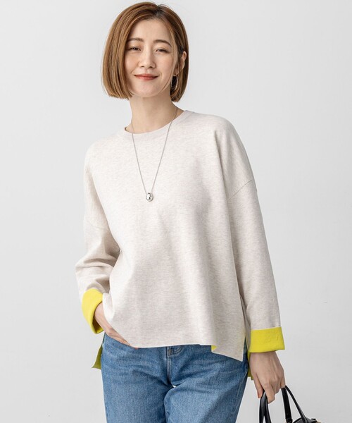 23区（ニジュウサンク）の「【洗える】ダブルフェイス プルオーバー ニット（ニット/セーター・レディース・アイボリー系/グレー系/ブルー系・38）」の3枚目の写真