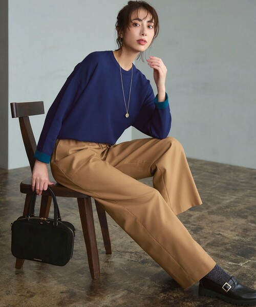 23区（ニジュウサンク）の「【洗える】ダブルフェイス プルオーバー ニット（ニット/セーター・レディース・アイボリー系/グレー系/ブルー系・38）」の4枚目の写真