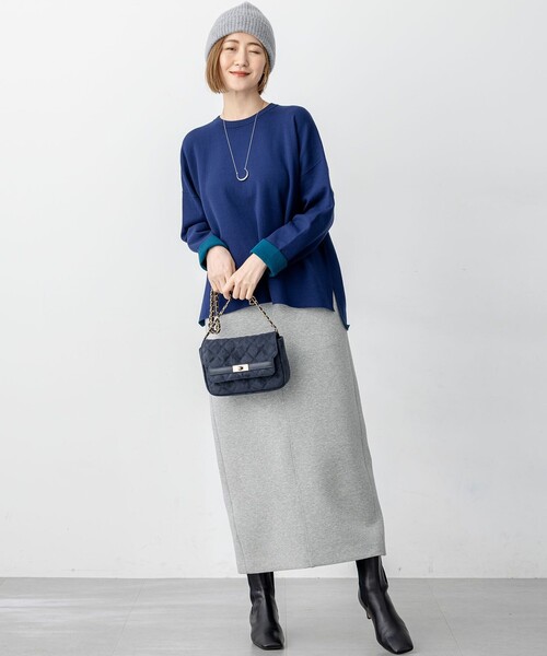 23区（ニジュウサンク）の「【洗える】ダブルフェイス プルオーバー ニット（ニット/セーター・レディース・アイボリー系/グレー系/ブルー系・38）」の6枚目の写真