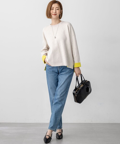 23区（ニジュウサンク）の「【洗える】ダブルフェイス プルオーバー ニット（ニット/セーター・レディース・アイボリー系/グレー系/ブルー系・38）」の11枚目の写真