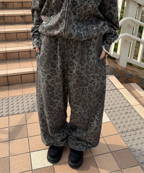 sedacle新作スウェットセットアップ完売品【レオパード】 アソート柄スウェットパンツ【SETUP着用可能】（スウェット