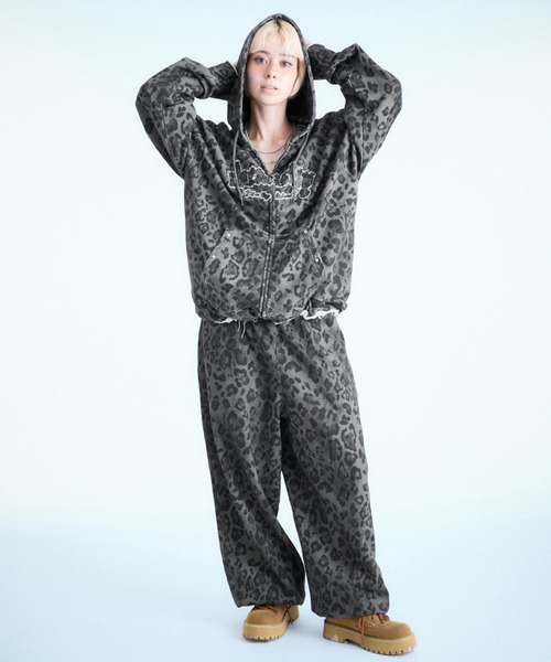 sedacle新作スウェットセットアップ完売品【レオパード】 アソート柄スウェットパンツ【SETUP着用可能】（スウェット