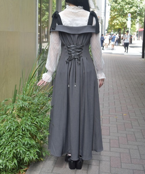 ショルダーリボンワンピース （OWHT） ショルダーリボンワンピース（ワンピース）｜axes femme（アクシーズ