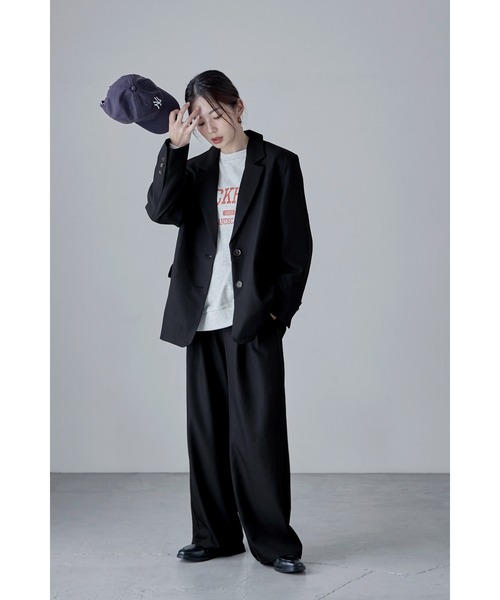 etoll.(エトル)の「【単品】ツイルタックワイドパンツ(スラックス・レディース・グレー/ブラック/カーキ/ブラウン・M)」の10枚目の写真