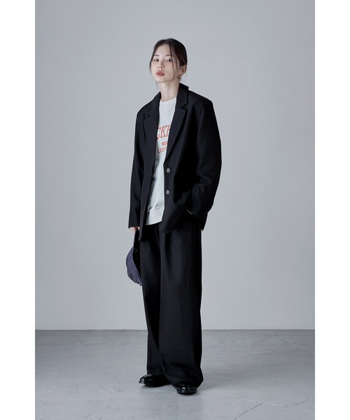 etoll.(エトル)の「【単品】ツイルタックワイドパンツ(スラックス・レディース・グレー/ブラック/カーキ/ブラウン・M)」の11枚目の写真